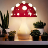 Mushroom Lamp, Led 3-Color Dimmable Mushroom Cloud Decorative Lamp, Aesthetic Room Decoration Environment Fluorescent Mushroom Lamp for Bedroom, Living Room, Office (Including Bulb) (Red)