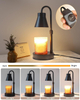 Candle Warmer Lamp, Modern-Glass Candle Lamp Warmer with Timer & Dimmer, Electric Candle Warmer Lamp for Jar Candles, Wax Melter Warmer Lamps for Home Decor Gifts, with 2 Bulbs (Amber)