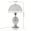 Modern Crystal Touch Bedside Lamp Night Light Bedside Counter Lamp Dimmable Bedside Lamp E27 with Crystal Drop Decor