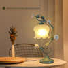 1pc Glass Table Lamp Flower Shaped Reading Table Lamp For Bedside Living Room Bedroom Home Office (Green)