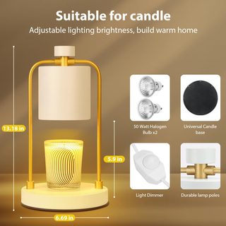 Candle Warmer Lamp with Timer,Electric Candle Warmer Dimmable and Height Adjustable Wax Melt Warmer for Scented Wax Jar Candles,Aromatherapy Decorative Candle Heater Home Fragrance Warmer