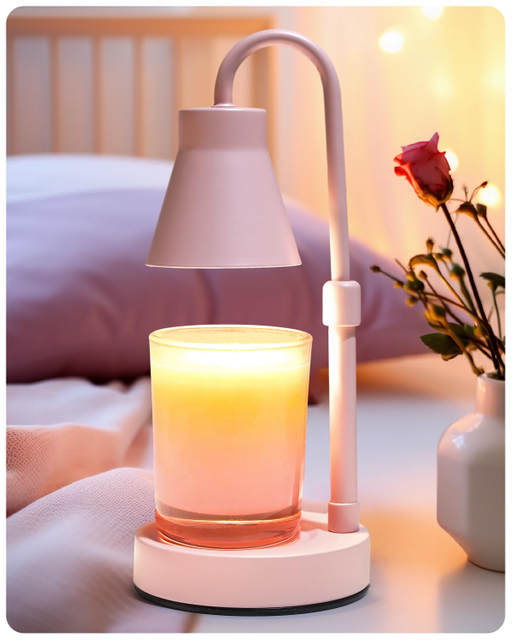 Candle Warmer Lamp, Modern-Glass Candle Lamp Warmer with Timer & Dimmer, Electric Candle Warmer Lamp for Jar Candles, Wax Melter Warmer Lamps for Home Decor Gifts, with 2 Bulbs (Amber)