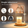 Women's Gift: Height-Adjustable Candle Warmer Lamp w/Timer & Dimmer for Jar Candles | 2 Bulbs | Ideal for Home Decor & Birthday Gifts